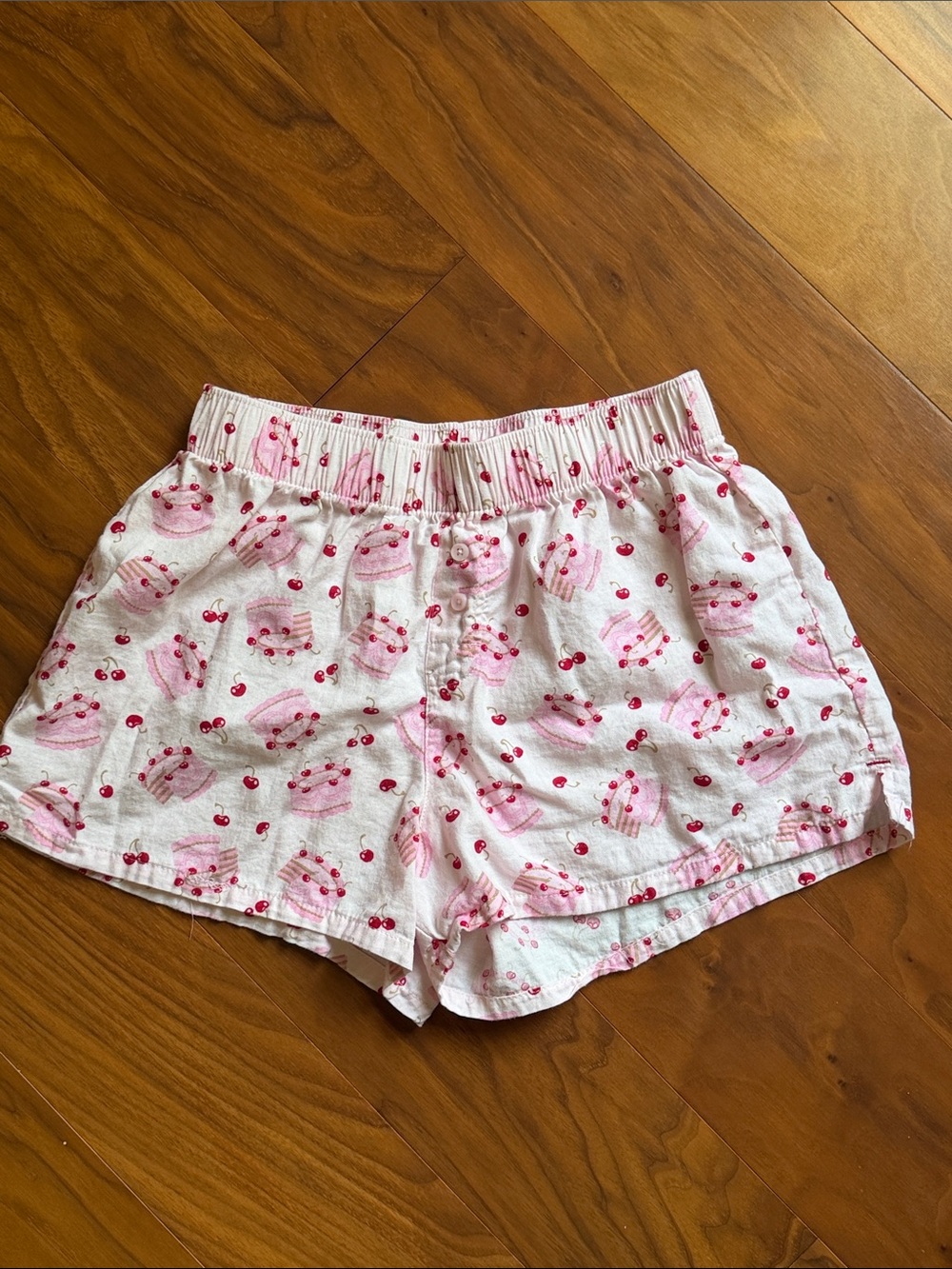 wild fable White Shorts with Pink Cake & Red Cherry Print